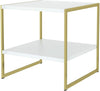 End Table 2 Tiers Side Table Square Nightstand Living Room Table 50x50x50cm