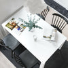 White High Gloss Dining Table and 4/6 Chairs Set Soft Faux Leather Seat 120×80cm