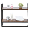 2-Tier Wall Mounted Towel Bar Utility Storage Shelf Rack Bathroom Organizer