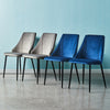 2X Grey/ blue Velvet Dining Chairs Kitchen Dining room Restaurant Chair Family