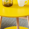 2 tier Round Side Table End Table with Storage Rack Living Room Bedroom Office