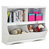 Kids White Storage Cubby Children Books Toys Organiser Wood Bins Scrapbooks Fun