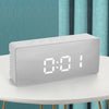 LED Digital Alarm Clock Thermometer Display Mirror Lamp Night Light USB Charging