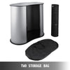 Trade Show Display Silver Portable Podium Impact Table Counter Stand Oval Bean