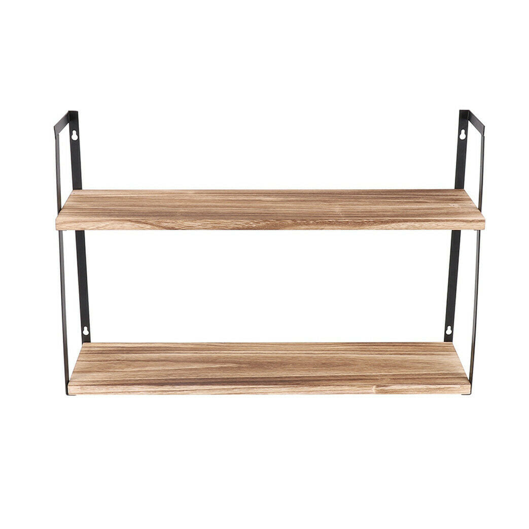 Durable Rustic Pine Wood Wall Floating Shelves Shelf for Kitchen Bedroom Storage