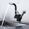 Kitchen Faucet Sink Mixer Water Tap 360° Swivel Spout With Pull Out Spray 2 Hose