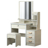 Dressing Table Stool Bedroom Vanity Set Makeup Desk with Mirror & 4 Drawer NEW