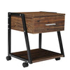 Industrial Bedside Table Vintage Nightstand Storage 1 Drawer Cabinet Lamp Unit