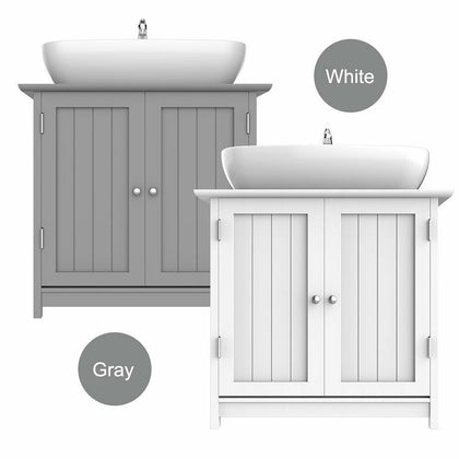 Bathroom Sink Cabinet Under Basin Unit Cupboard Storage Furniture White/Grey UK