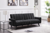 Velvet Sofa Bed 3 Seater Convertible Recliner Adjustable Back Thick Cushions