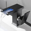 LED Waterfall Tap Bathroom Basin Taps Mixer Bath Single Lever Brass Deck Mounted