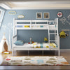 NOAH WHITE WOODEN TRIPLE SLEEPER BUNK BED SINGLE & DOUBLE