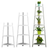 White Wood Ladder Storage Rack Free Stand Shelving Unit Bookcase Plant Pot Shelf