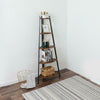 Industrial Corner Ladder Shelf 5 Tier Bookcase Plant Flower Stand Storage Rack
