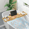 Extendable Over Bath Tub Rack Bamboo Bathtub Caddy Tray Wooden Shelf ipad Holder