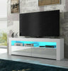 130cm TV Unit Cabinet TV Stand Sideboard Matt Body & High Gloss Doors LED Light