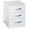 Drawer Chest 3 Drawers High Gloss Wood Storage Bedroom Furniture White