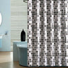 Modern 200 x 220cm Bathroom Mosaic Pattern Extra Long Shower Curtain With Rings