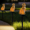 LED Solar Powered Garden Lights Owl Animal Rabbit Lawn Ornament Waterproof Lamp