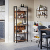 Vintage Industrial Bookcase Tall Display Storage Shelving Unit Stand Metal Retro