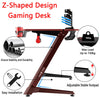 Dripex Gaming Desk Computer PC Laptop Table Ergonomic Headphone Hook Cup Holder