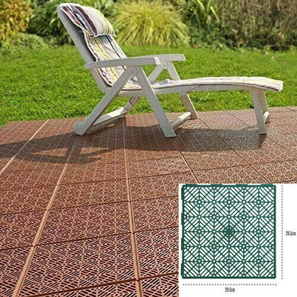 20PC Garden Tiles Slip-Resistant Interlocking Outdoor Instant Weatherproof Path