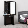 Black Dressing Table Make Up Desk Stool W/ Sliding Storage Mirror Drawer Vanity