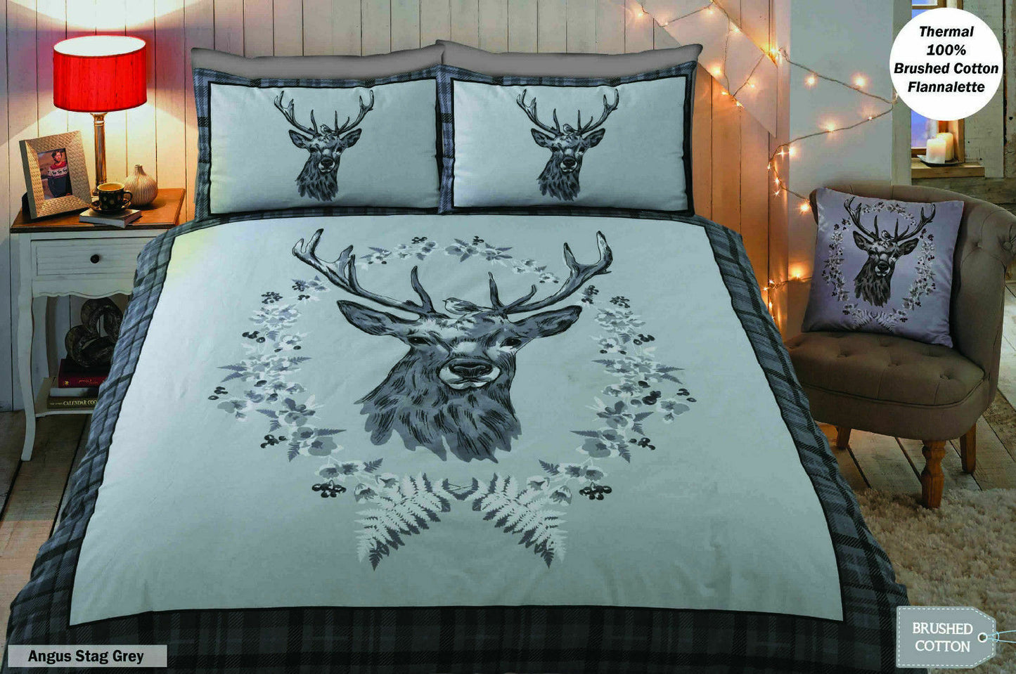 THERMAL 100% BRUSHED COTTON FLANNELETTE QUILT DUVET COVER BED SET COSY WARM SOFT