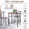 2 Seat Dining Table Chairs Set Compact Small Space Saving Breakfast Bar Kitchen