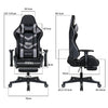Ergonomic Gaming Chair Massage Office Computer Seat 2D Armrest Recliner Black