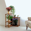 Adjustable 6Tier Wood Plant Stand Retro Corner Shelf Indoor Plant Holder Display