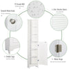 165cm Freestanding Slimline Bathroom Storage Cabinet w/ 6 Shelves Cupboard White