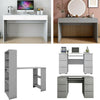 Computer Desk Desktop Laptop PC Table Workstation Drawers Home Office White/Grey