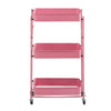 3 Tier Slim Kitchen Storage Trolley Cart Rack Tray Shelf Rolling Wheel W/ Handle
