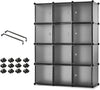 Mondeer 12 Cube Plastic Wardrobe Clothes Organizer Storage Cabinet Closet Grey