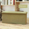 Modern Ottoman Storage Box Folding Storage Bench Crushed Velvet & Linen Material
