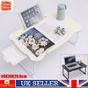Folding Laptop Bed Tray Table Portable Lap Desk Notebook Breakfast Cup Slot UK
