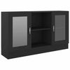 Slim Sideboard Black Modern Cupboard Cabinet Unit Storage Narrow Living Room