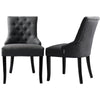 PAIR Upholstered Dining Room Chair Fabric Deep Retro Buttoned Tufted Back Chairs