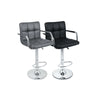 GREY & BLACK - PU Leather Breakfast Bar Stool Swivel Kitchen Chrome Gas Lift