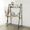 Computer Desk Ladder Desk With Shelf Student Study Table Black Metal Frame UK