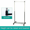 Garment Rack Single Adjustable Portable Clothes Hanging Storage Rail Stand Black