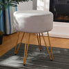 Velvet Pouffe Foot Stool Dressing Table Chair Bedroom Living Room Golden Legs UK