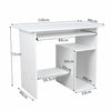 White Compact Computer Desk PC Laptop Table Keyboard Tray Storage Book Shelves