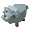 Kid's Fabric Animal Footstool Padded Cushion Rest Bedroom Pouffe Dinosaur