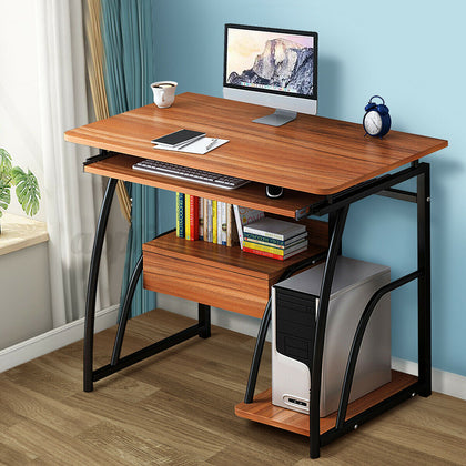 Wood Computer Desk Study PC Writing Table Drawer Workstation Shelf Home Office