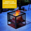 Square Fire Basket BBQ Grill Heater Outdoor Garden Firepit Brazier Patio Outside