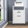 Lockable Filing Cabinet Printer Stand Rolling Home Office File Storage Drawer