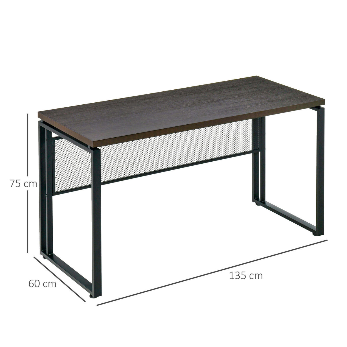 Industrial Large Computer Desk Metal Writing Table PC Laptop Workstati ...
