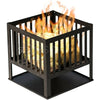 Square Fire Basket BBQ Grill Heater Outdoor Garden Firepit Brazier Patio Outside